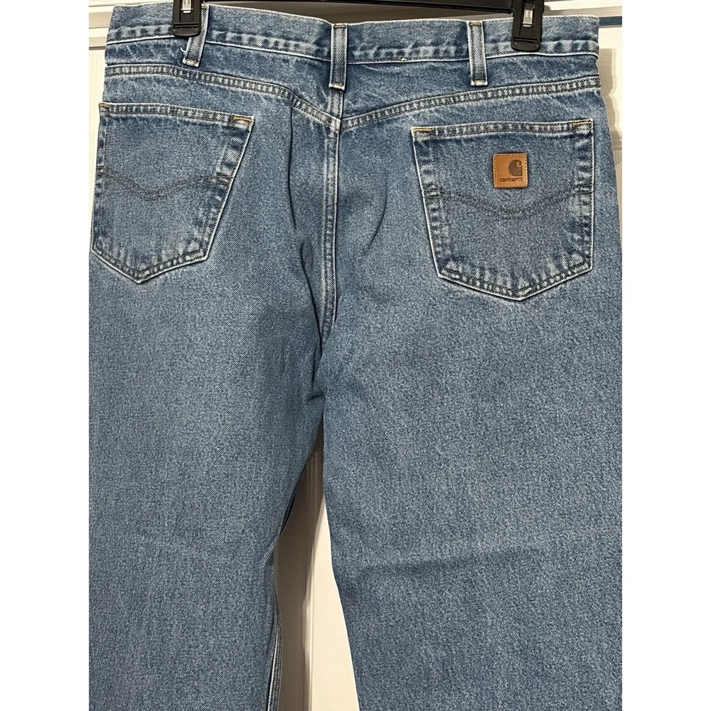 Men's Carhartt Jeans, Medium Wash Denim, Men's Jeans Size 38x32, 38 waist pants